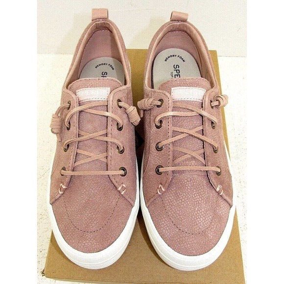 Womens Sperry Top-Sider Crest Vibe Blush Serpent Suede Platform Sneakers 9.5 NWT - Picture 2 of 5